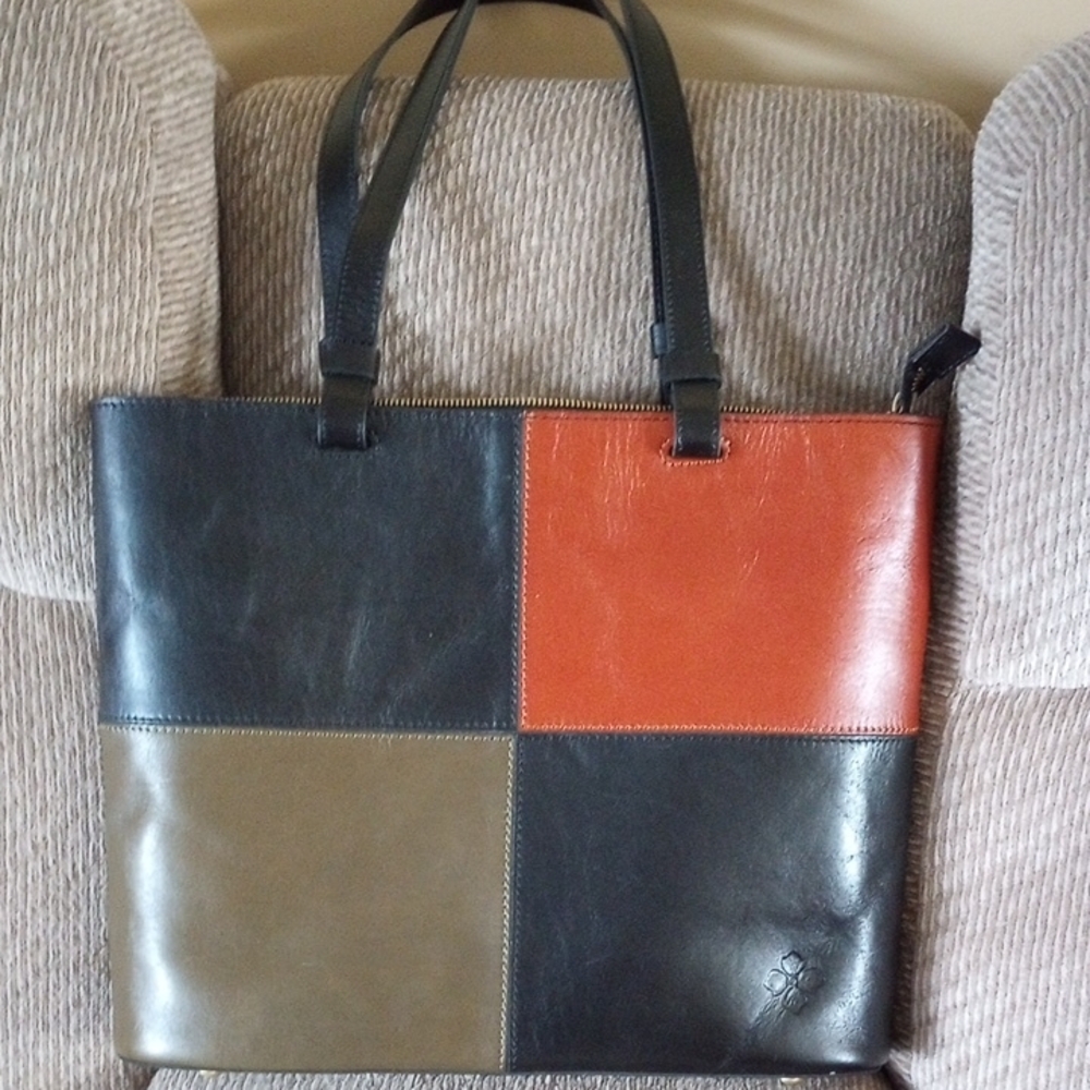 Patricia Nash Colorblock Leather Tote Bag
